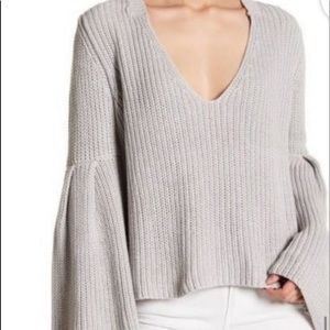 Free People Damsel Bell Sleeve Rib Knit Sweater
